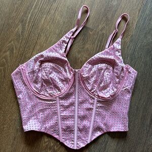 NWOT Banjul Pink Studded Bustier Crop Top
